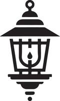 Silhouette ancient traditional chinese lantern Image vector