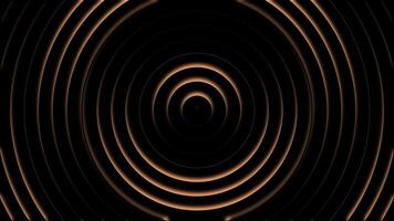 Abstract futuristic background with glowing neon circular lines on a dark background footage video
