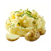 A pile of mashed potatoes with a few potatoes on top png