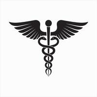 Caduceus Medical Symbol on White Background vector