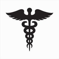 Caduceus Medical Symbol Isolated on White Background vector