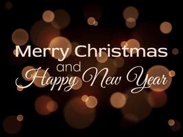 merry christmas poster with bokeh effect, merry christmas and happy new year greeting background, bright beautiful elements vector