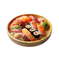 Sushi platter with sushi and other food png
