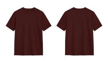Two burgundy t shirts isolated on a white background. photo