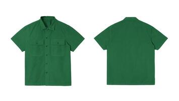 Green shirt mockup front and back view photo