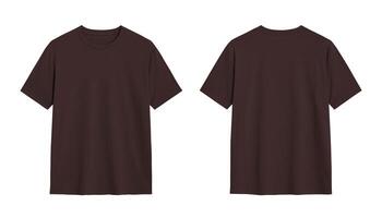 Two blank brown t shirts isolated on white background, mockup template photo