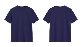 Two navy blue t shirts on a white background photo