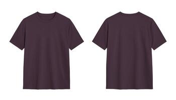Two blank purple t shirts isolated on a white background. photo