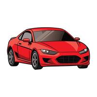 coupe car glossy red color illustration design on white background vector