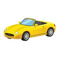 convertible car glossy yellow color illustration design on white background vector