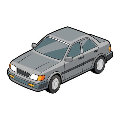 Sedan car gray colored illustration design
