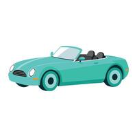 convertible car bright cyan color illustration design on white background vector