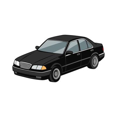 Sedan car black colored illustration design