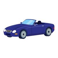 convertible car deep blue color illustration design on white background vector