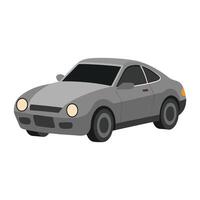 coupe car matte grey color illustration design on white background vector