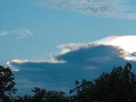 Beautiful sky in the evening before sunset in the rainy season. photo
