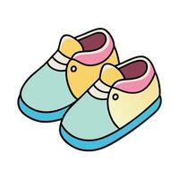 Simple Baby Shoes in Soft Pastel Colors and Cute Style vector