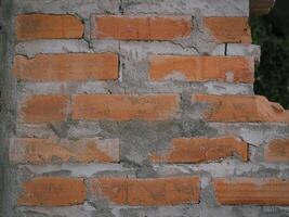 Old orange brick texture vintage wall for background photo