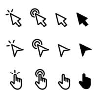 Cursor Icons Collection Arrow, Hand, and Pointer for Web Design vector