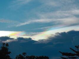 Beautiful sky in the evening before sunset in the rainy season. photo