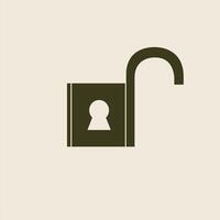secure padlock black solid icon with modern design. flat style for graphic design template. vector