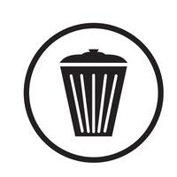 trash can icon flat design isolated on white background. vector
