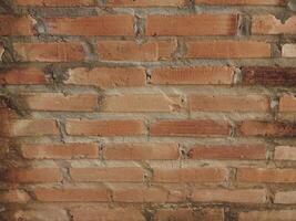 Old orange brick texture vintage wall for background photo