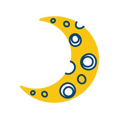 Crescent new moon. Decorative element for design