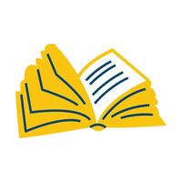 Open book. Reading before bed to improve sleep vector