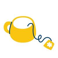 Cup of soothing chamomile tea. Item for bedtime. Improving sleep and treating insomnia vector
