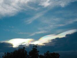 Beautiful sky in the evening before sunset in the rainy season. photo