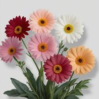 A bouquet of different colored gerbera daisies photo