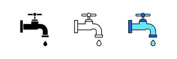 Faucet icon. Black illustration isolated on white background for graphic and web design. vector