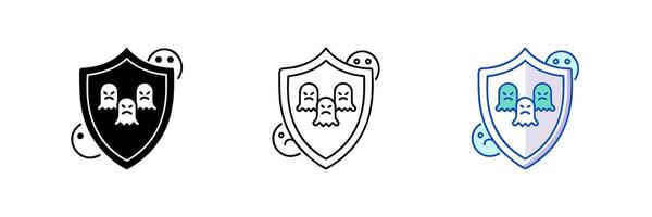 Ghost Shield icon . Safe and protect from ghost concept. Perfect for Halloween Event vector