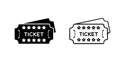 Ticket icon. Black illustration isolated for graphic and web design. vector