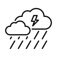 Stormy weather cloud with lightning icon vector
