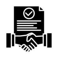 Contract and agreement handshake icon vector