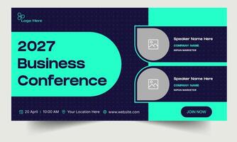 Business webinar banner template design, webinar banner design, business conference banner, fully customizable eps 10 file format vector