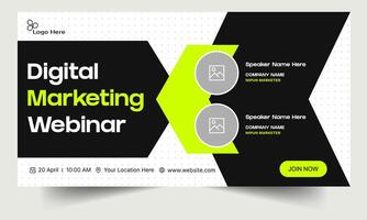 Webinar banner template design, digital marketing webinar banner design, daily marketing conference banner, fully editable eps 10 file format vector
