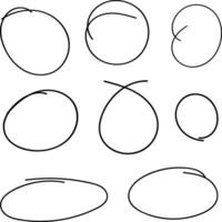 Hand Drawn Circles Artistic Abstract and Sketchy Round Shapes for Creative Designs vector