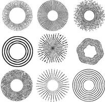 Textured Circles Rough Abstract and Artistic Round Shapes for Creative Designs vector