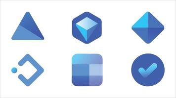 Blue Gradient Geometric Shapes Icon Design vector