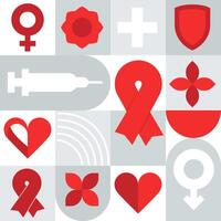 1st December World Aids Day background. Concept of healthcare. Stop HIV. Modern geometric seamless pattern. minimalist design of World Aids Day. vector