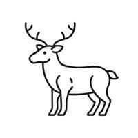 Simple black outline of a deer icon vector