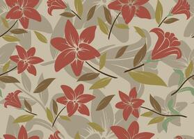 seamless floral pattern. Endless pattern can be used for ceramic tile, wallpaper, linoleum, web page background. Art floral seamless pattern. vector