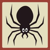 Spider icon. Black silhouette. Top front view. simple flat graphic illustration. Isolated object on a white background. Isolate. vector