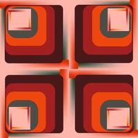 Abstract geometric shapes in vibrant red and orange tones arranged in a symmetrical pattern on a light background vector