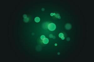 Beautiful green light effect on dark background, glare, beautiful diffused light, bokeh effect vector