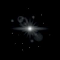 Light effect on black background, glare, beautiful diffused light vector