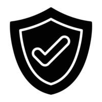 Protection shield with a check mark icon. vector